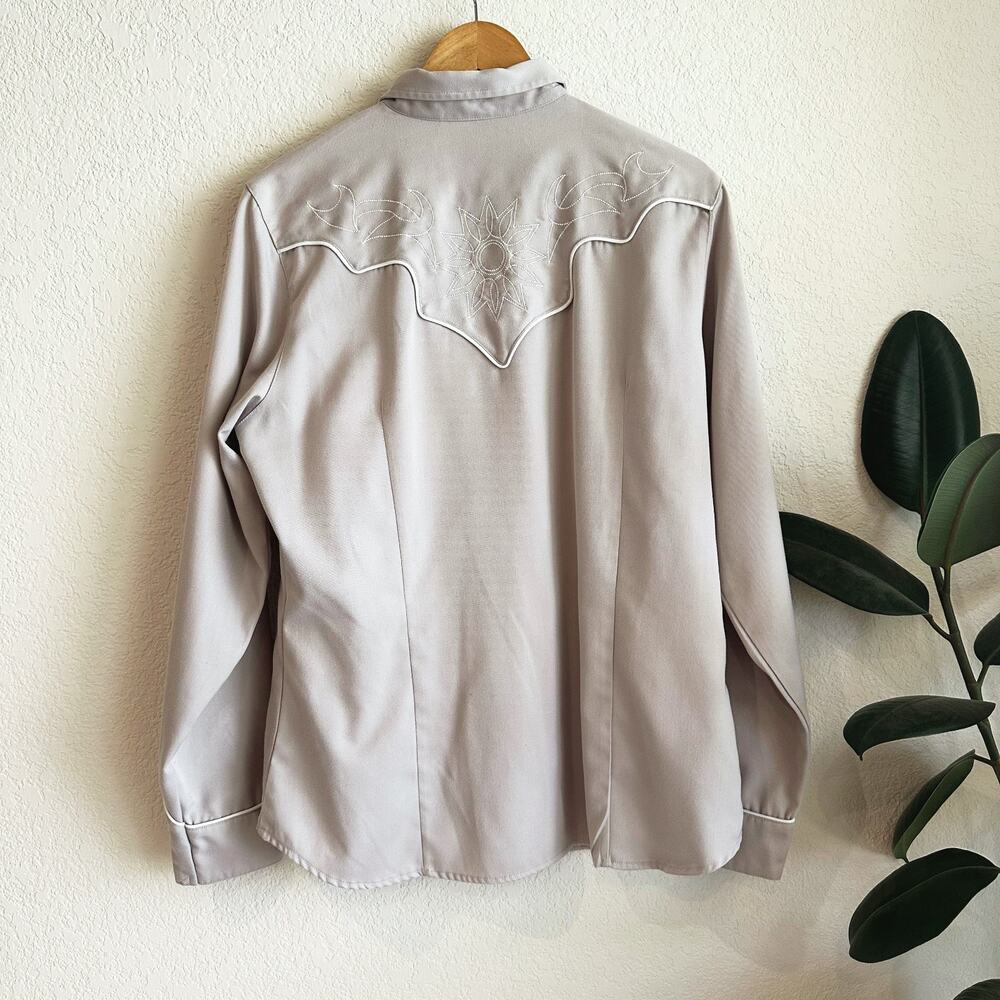 Roper Womens Pearl Snap Embroidered Western Shirt XL Rockabilly Retro Cowgirl - Picture 4 of 11